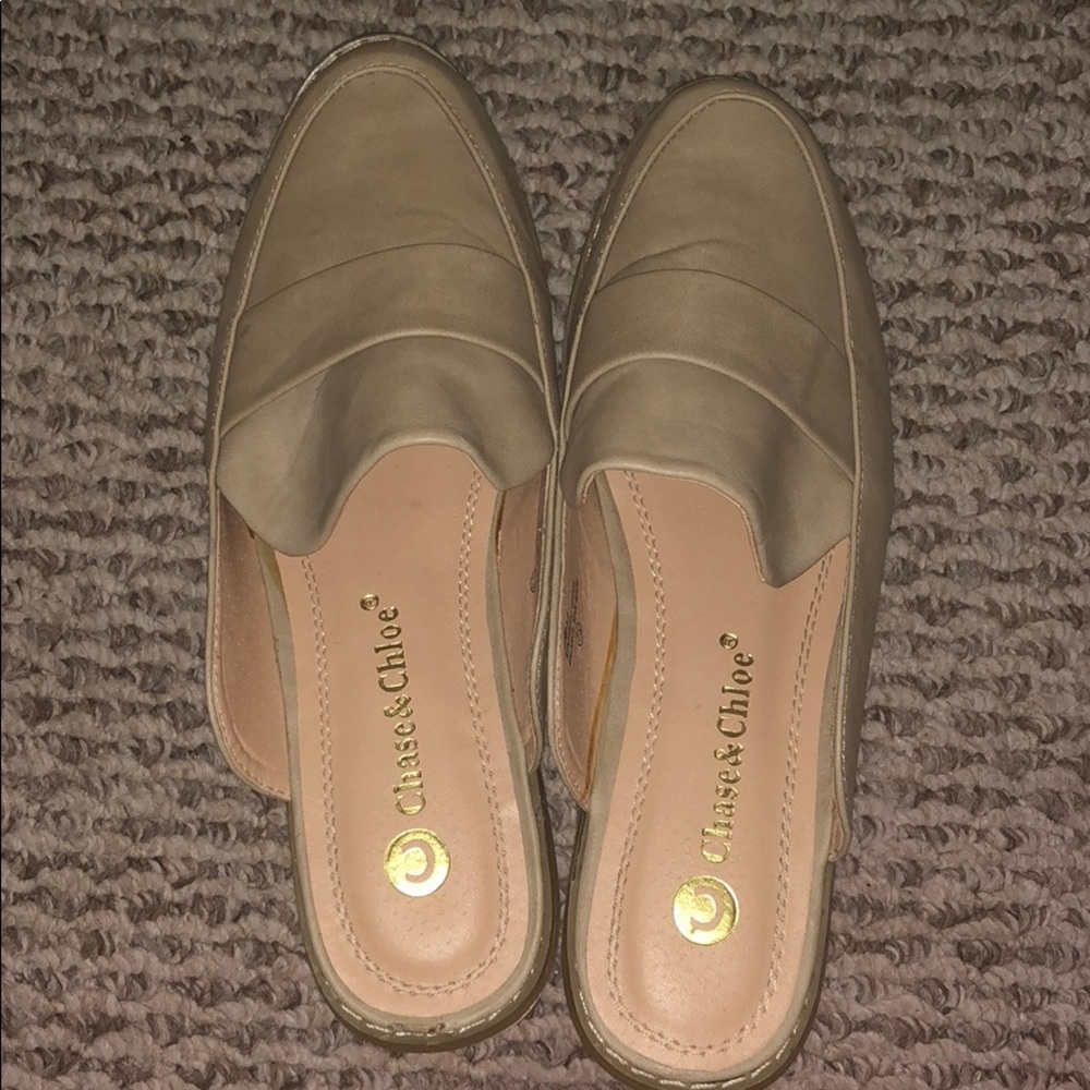 Tan Loafer Slides